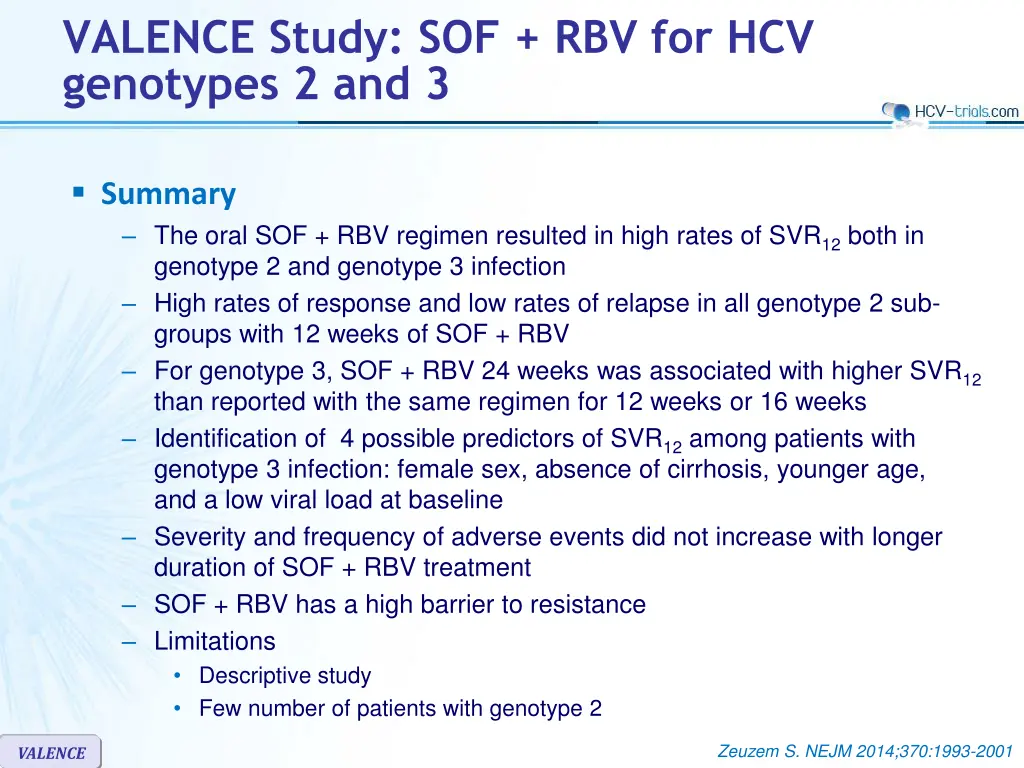 valence study sof rbv for hcv genotypes 2 and 3 5