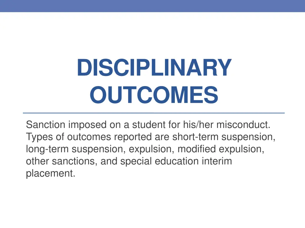 disciplinary outcomes
