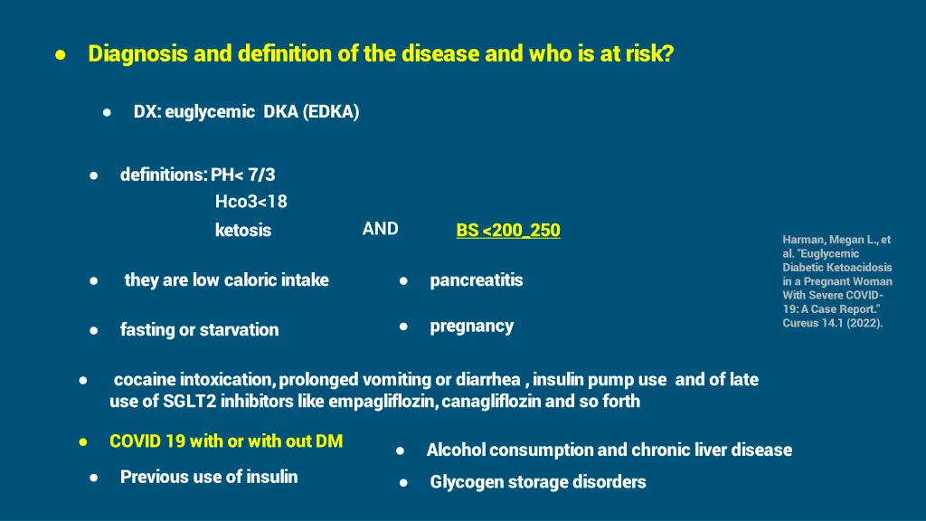 diagnosis and definition of the disease