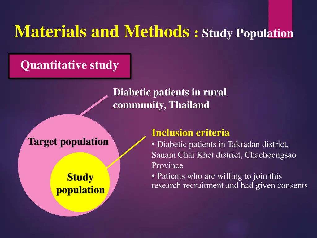 materials and methods study population