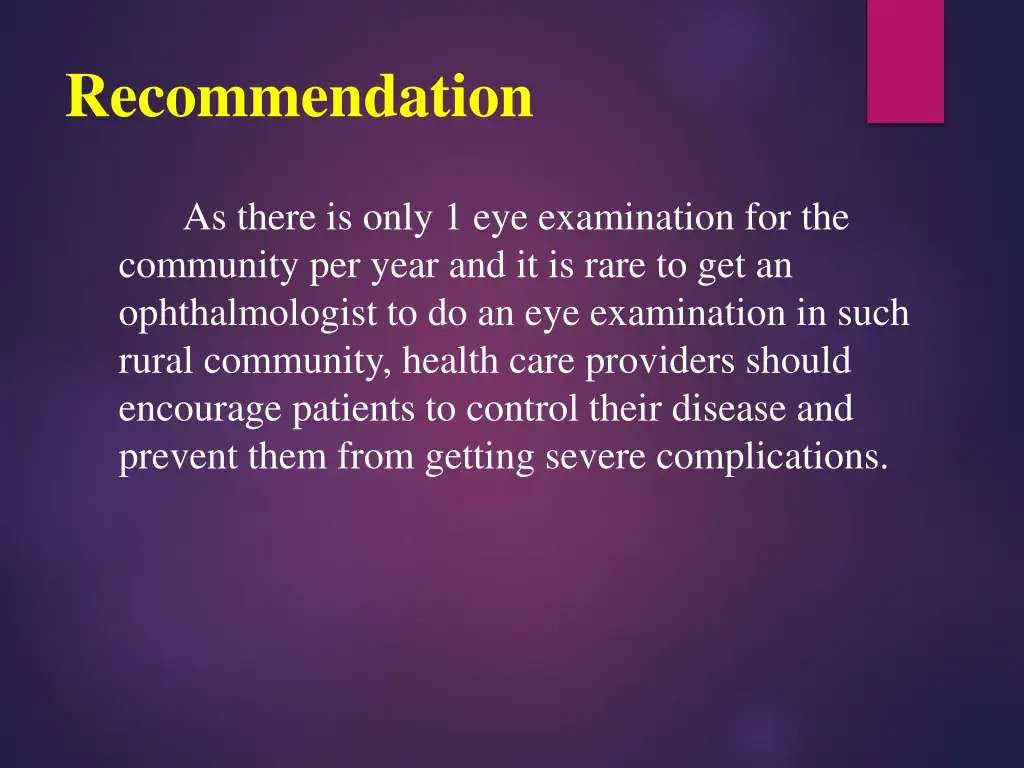 recommendation