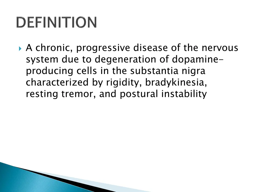 a chronic progressive disease of the nervous