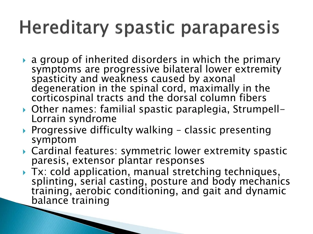 a group of inherited disorders in which