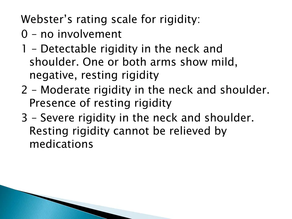 webster s rating scale for rigidity