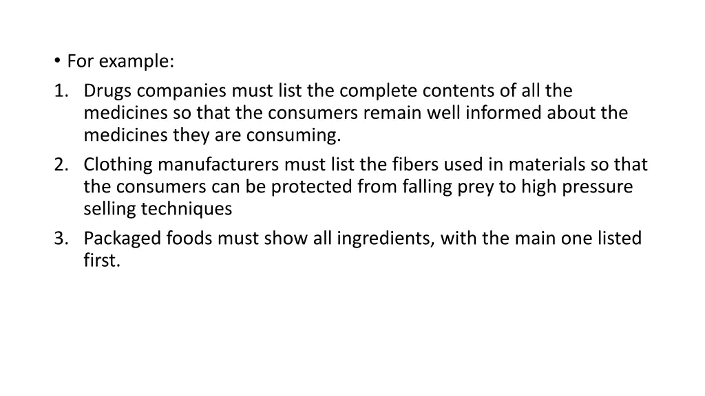 for example 1 drugs companies must list