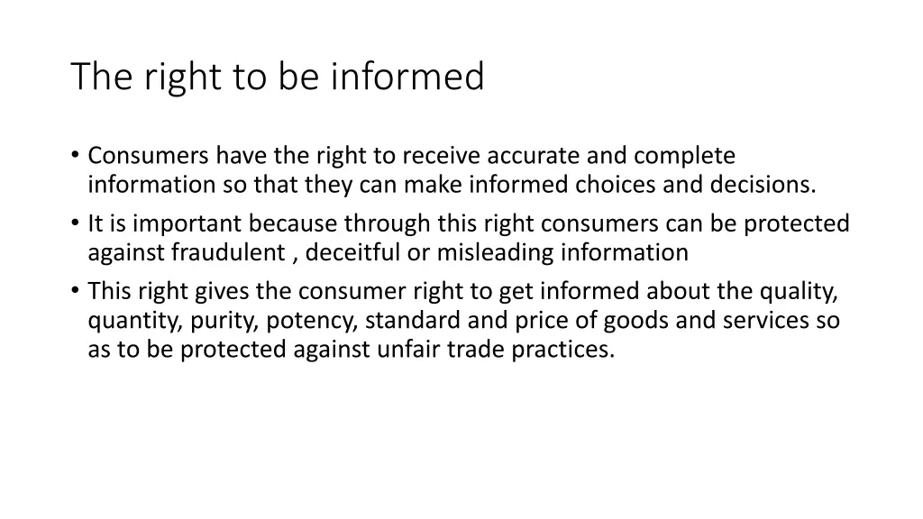 the right to be informed