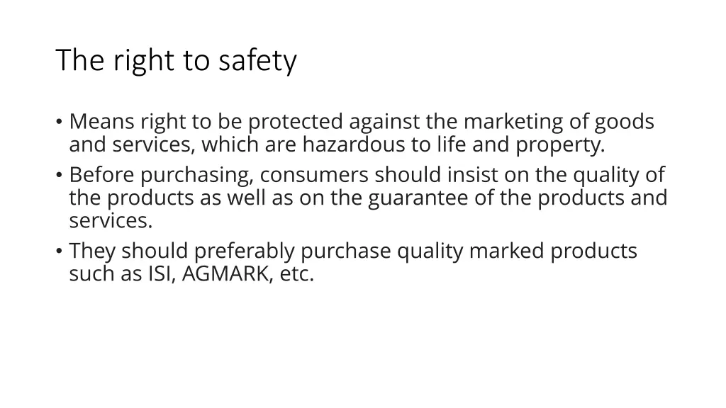 the right to safety