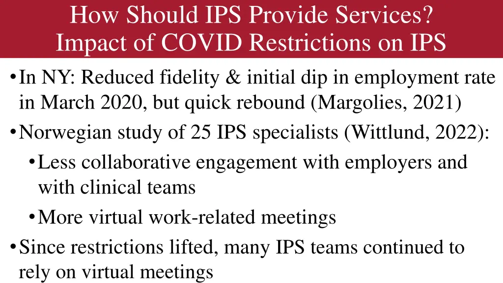 how should ips provide services impact of covid