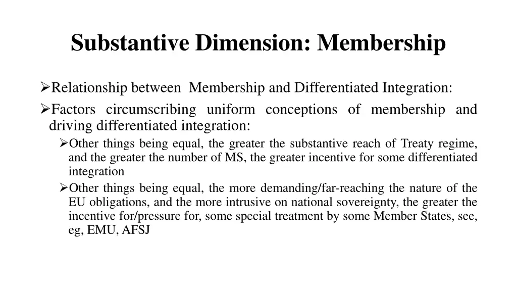 substantive dimension membership 8