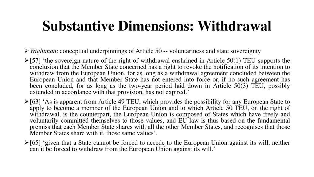substantive dimensions withdrawal 1