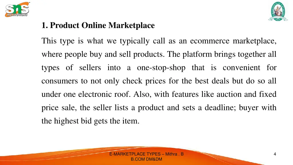 1 product online marketplace