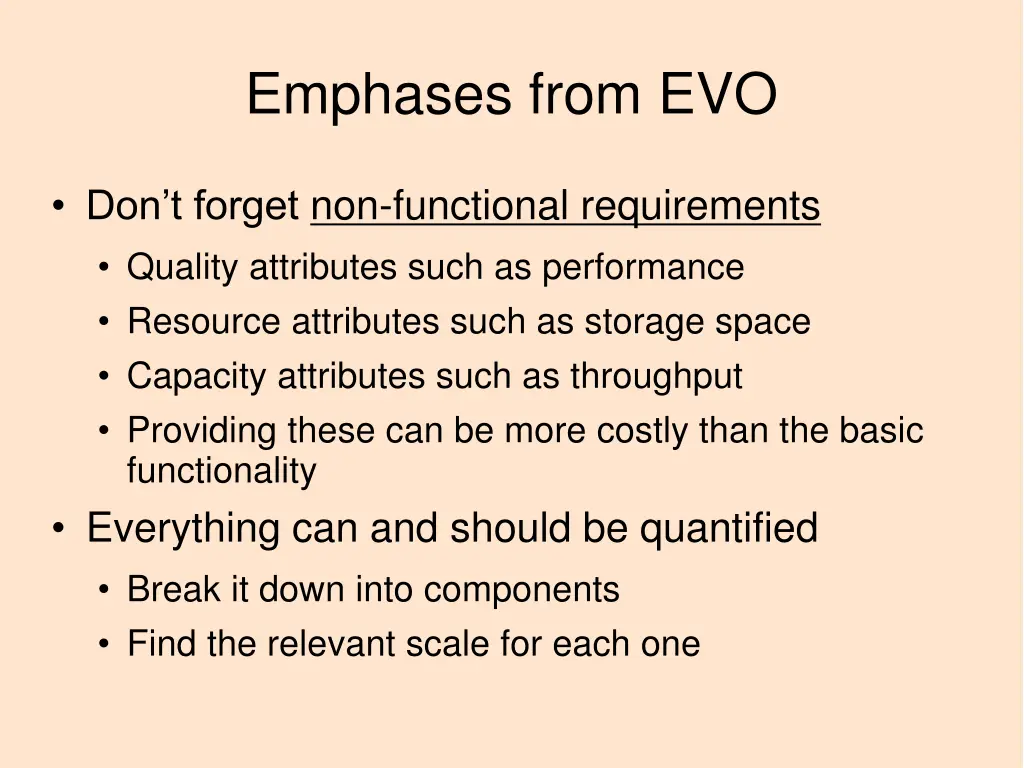 emphases from evo