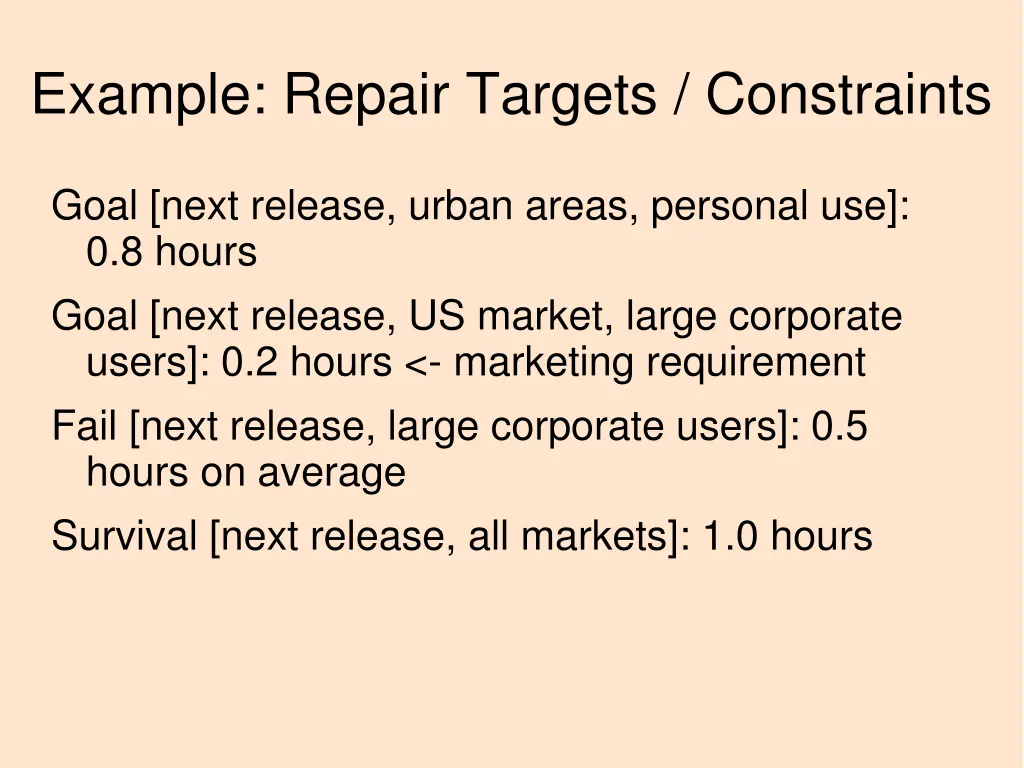 example repair targets constraints