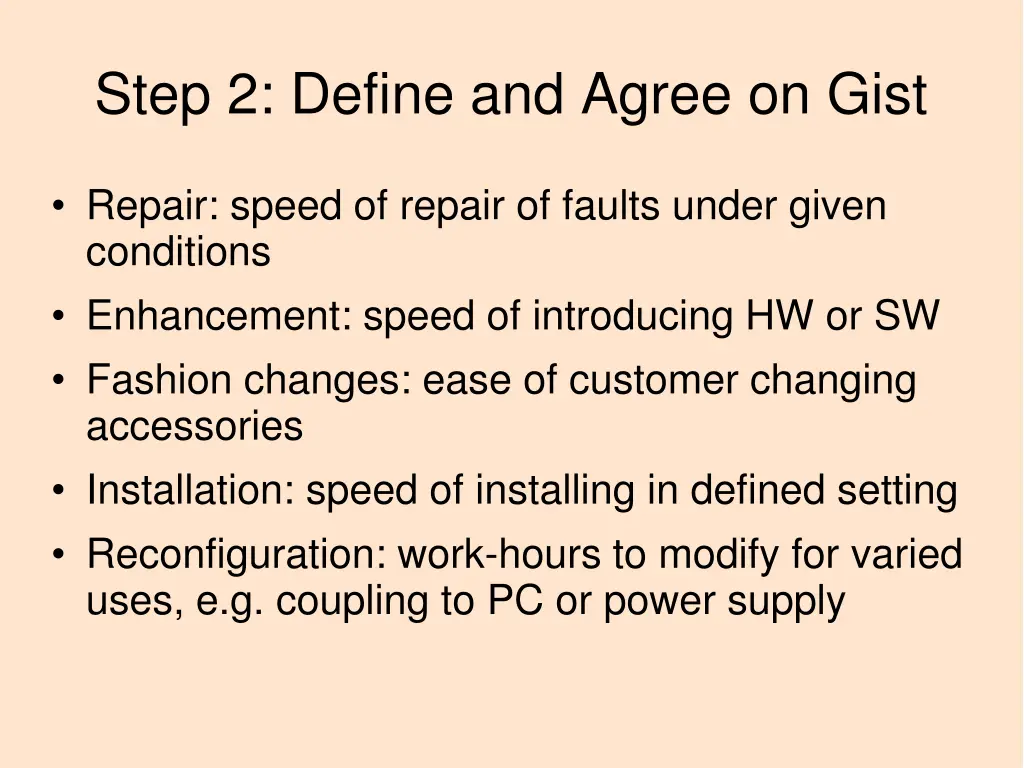 step 2 define and agree on gist