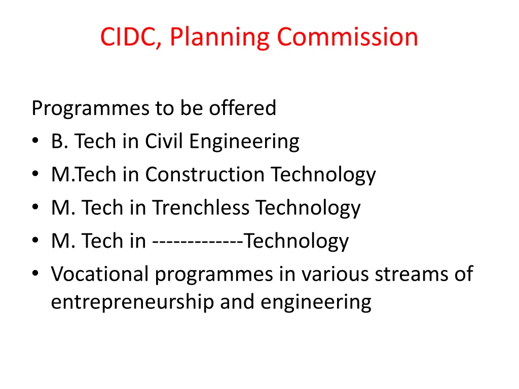 cidc planning commission