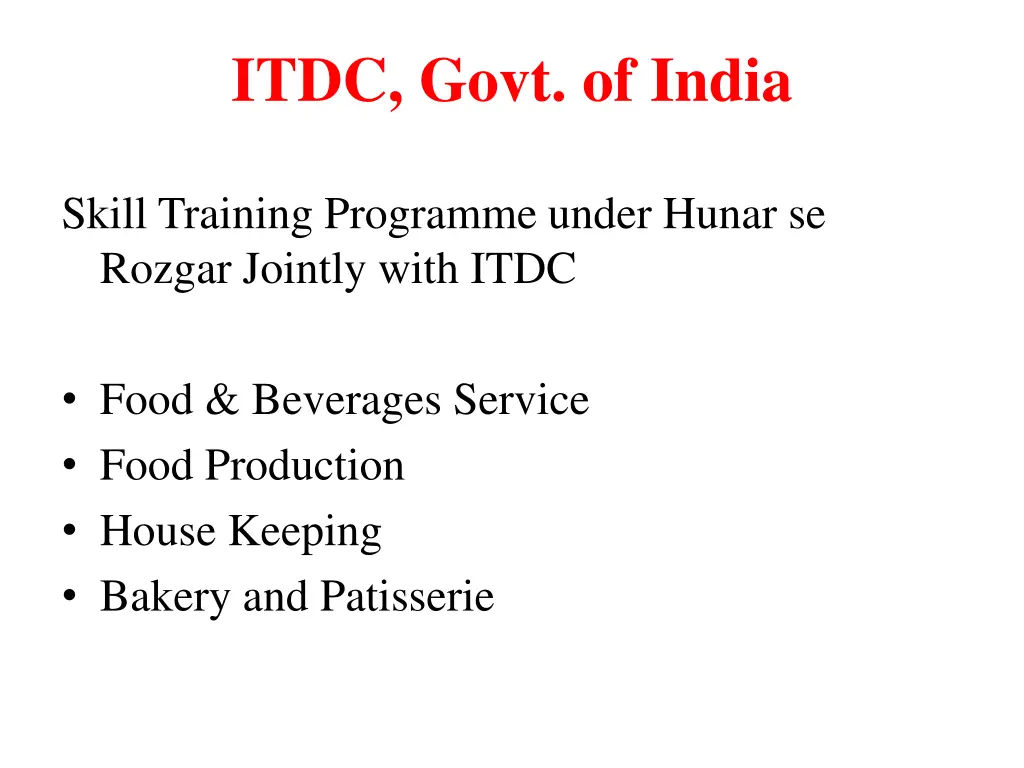 itdc govt of india