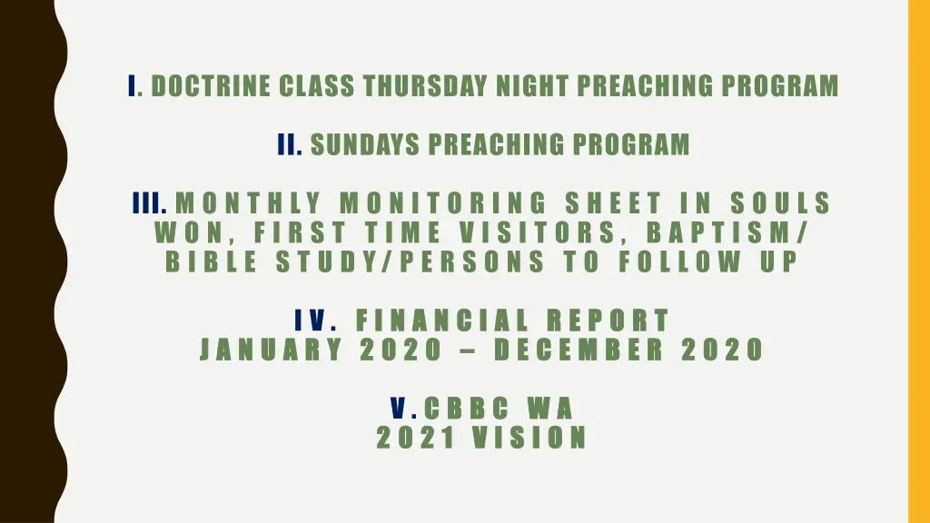 i doctrine class thursday night preaching program