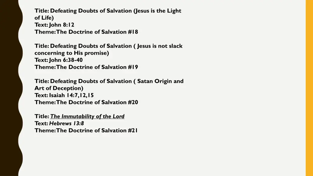 title defeating doubts of salvation jesus