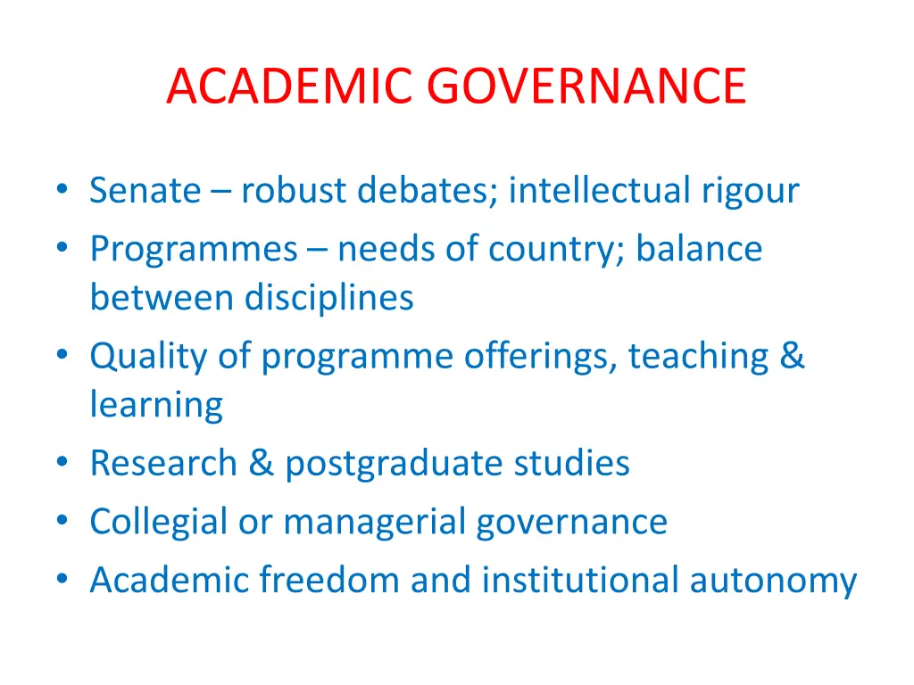 academic governance