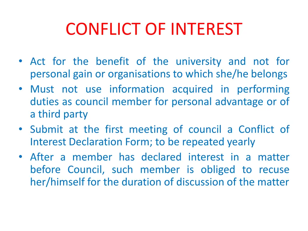conflict of interest