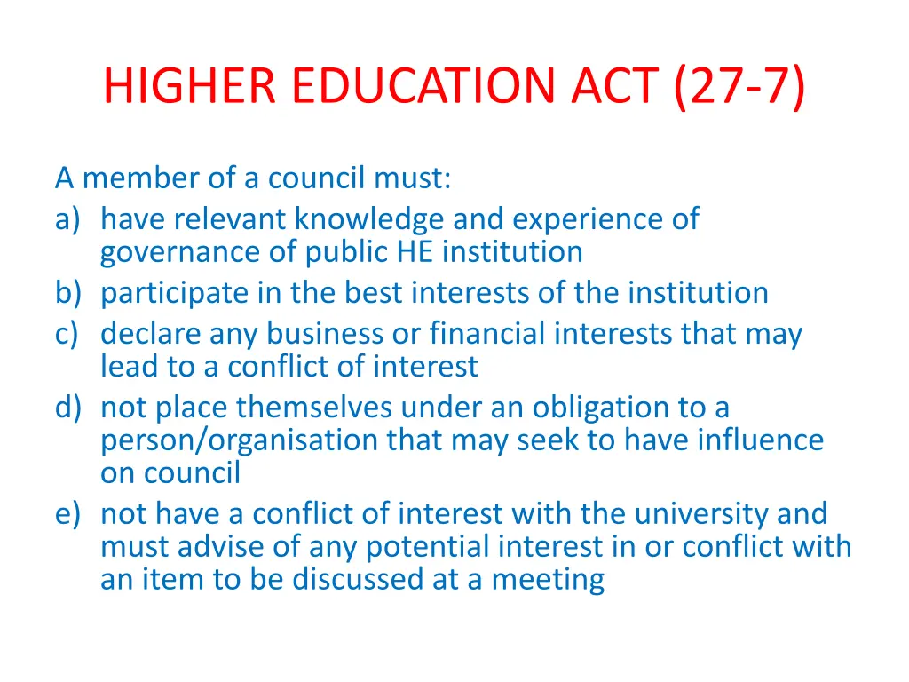 higher education act 27 7