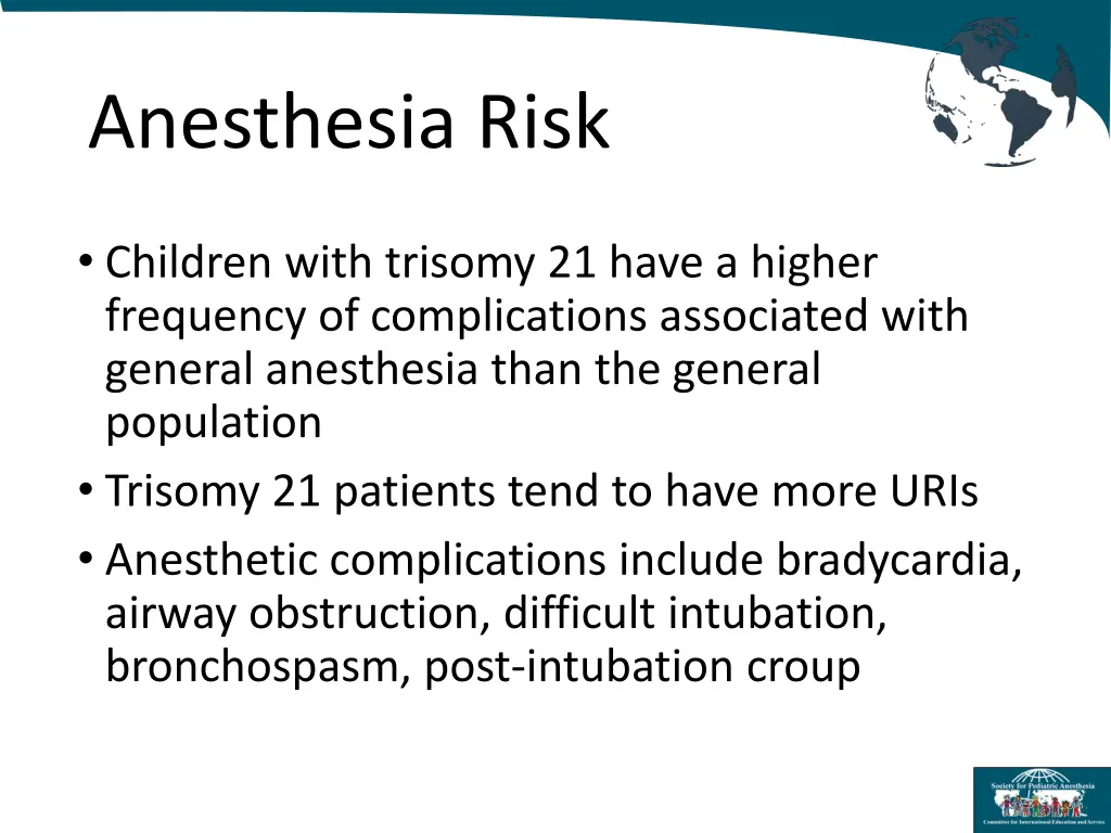 anesthesia risk