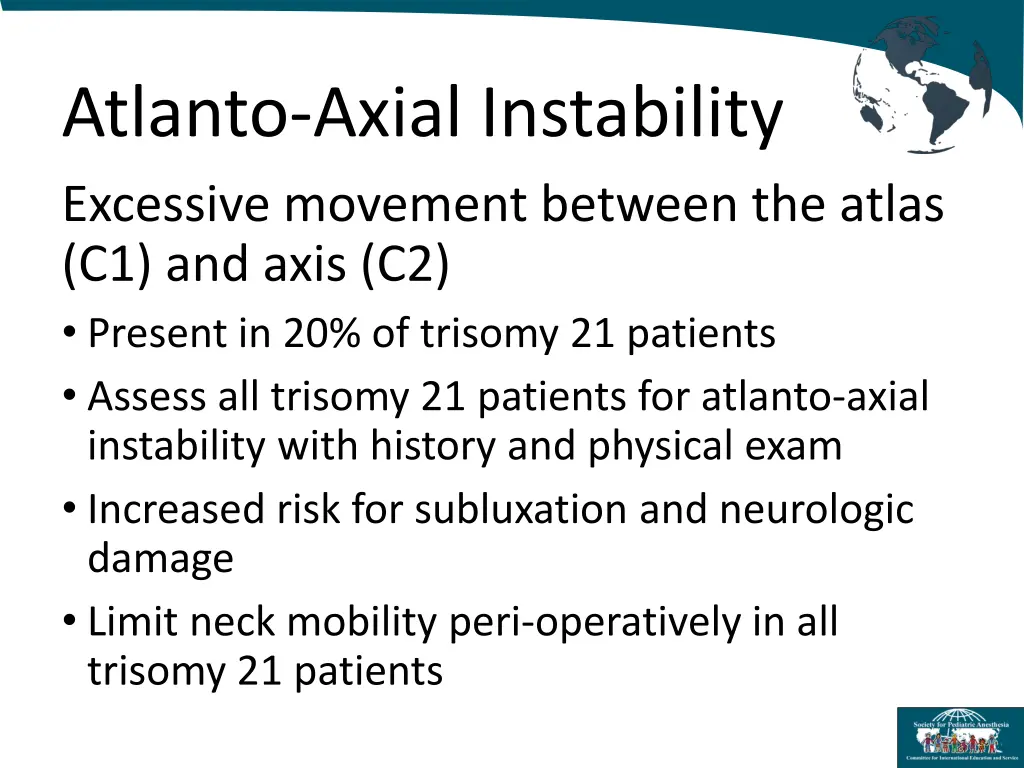 atlanto axial instability excessive movement