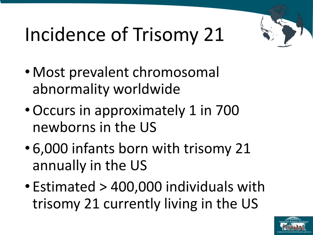incidence of trisomy 21