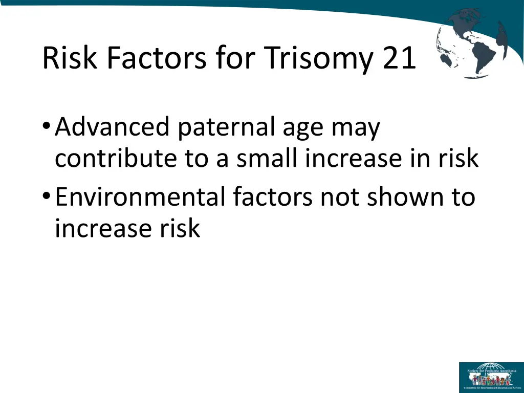 risk factors for trisomy 21 1