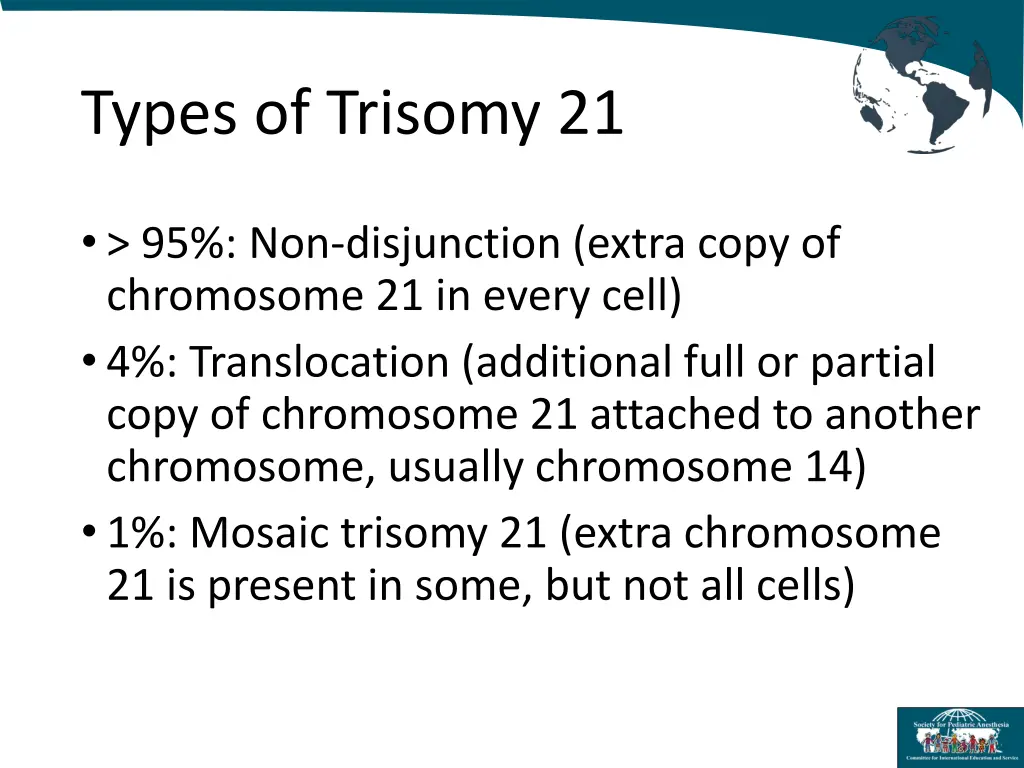 types of trisomy 21