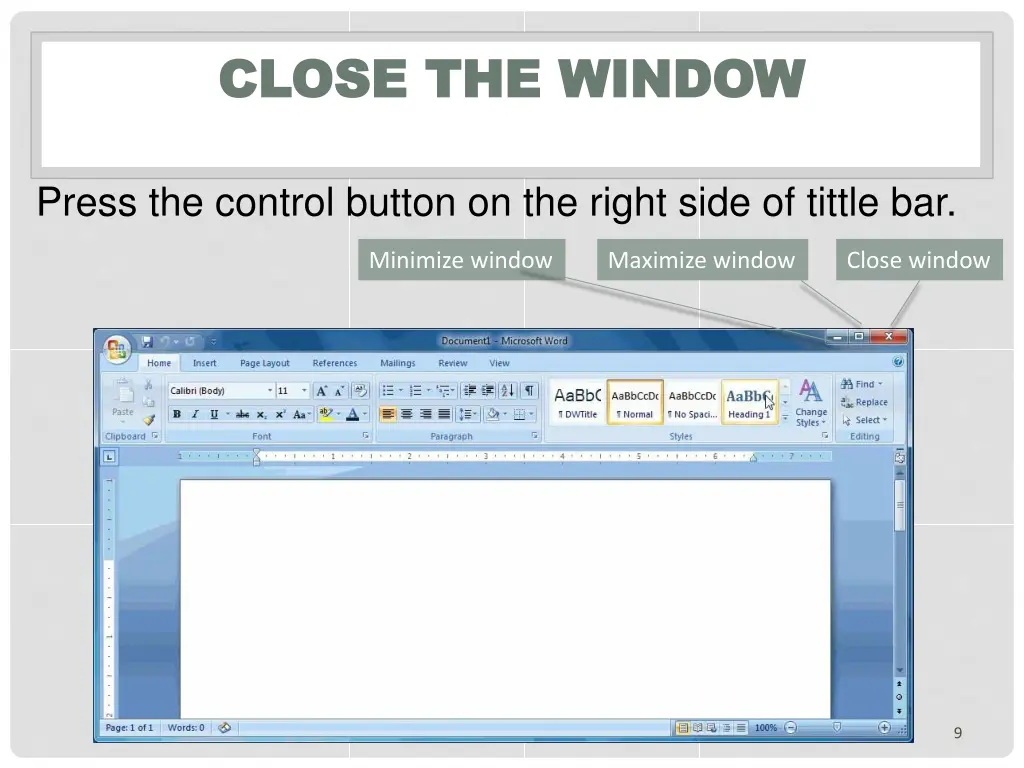 close the window close the window