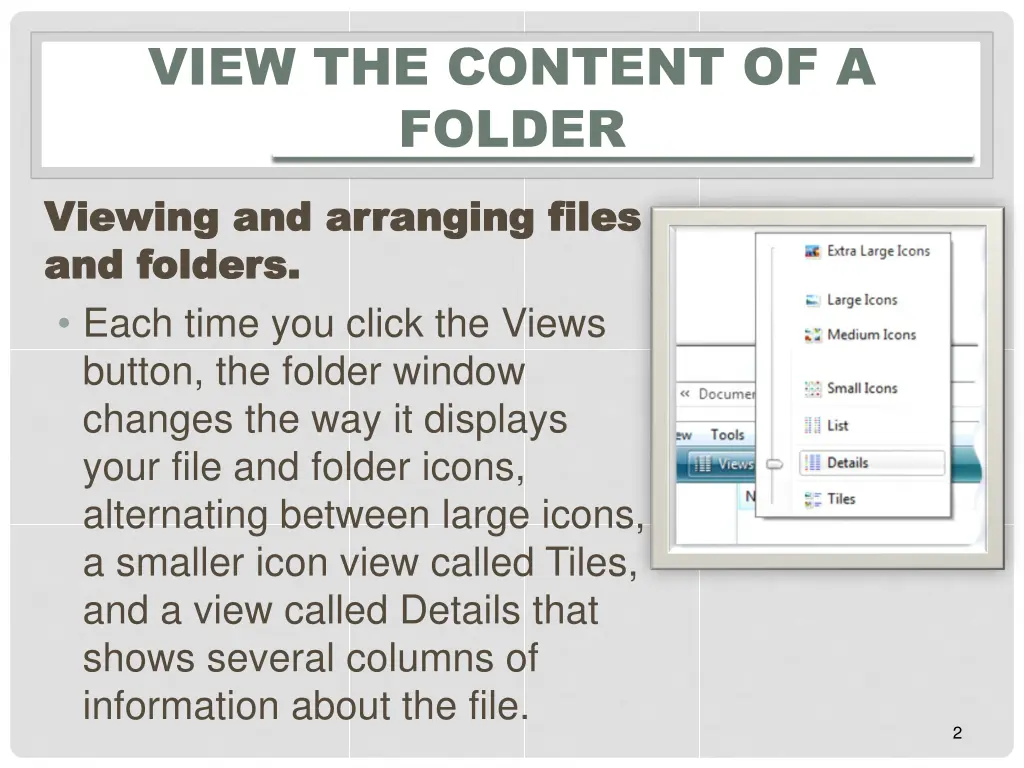 view the content of a folder