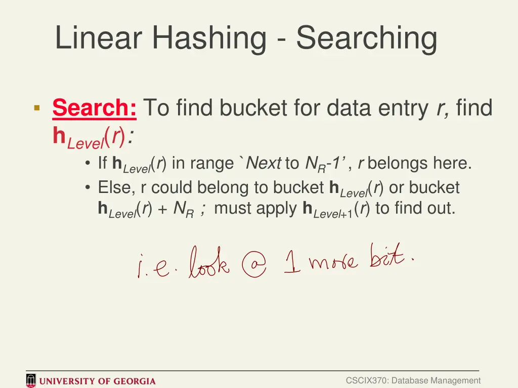 linear hashing searching