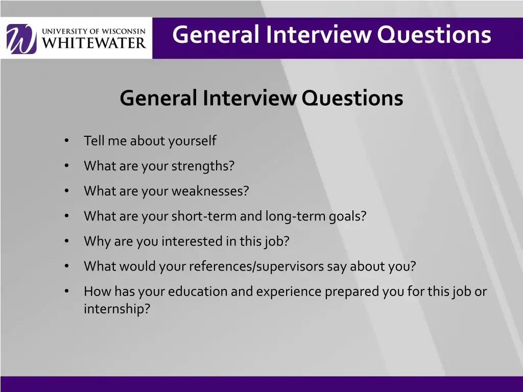 general interview questions