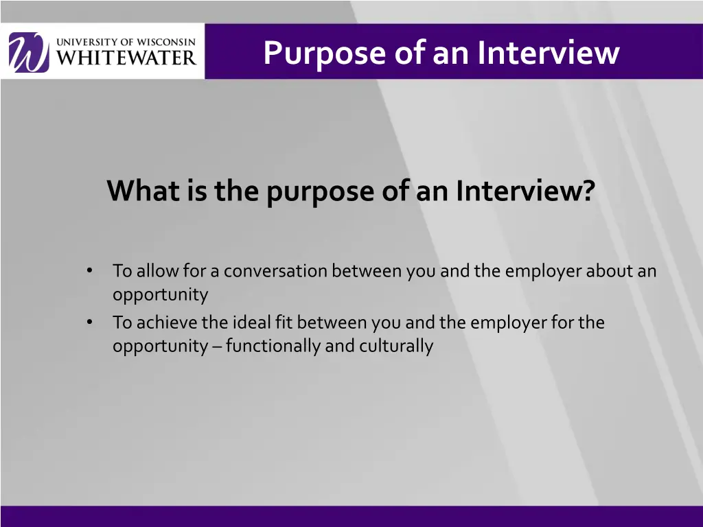 purpose of an interview
