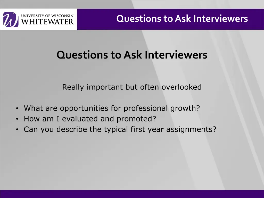 questions to ask interviewers