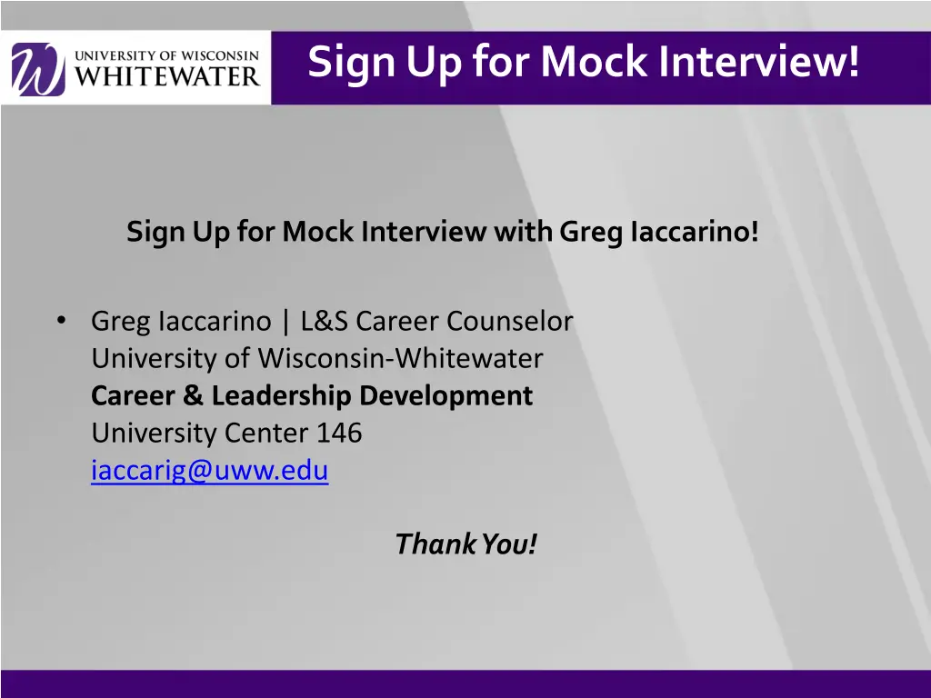 sign up for mock interview