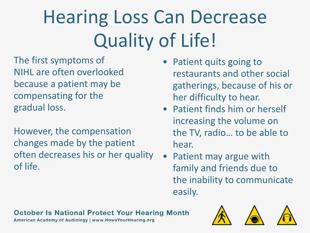 hearing loss can decrease quality of life