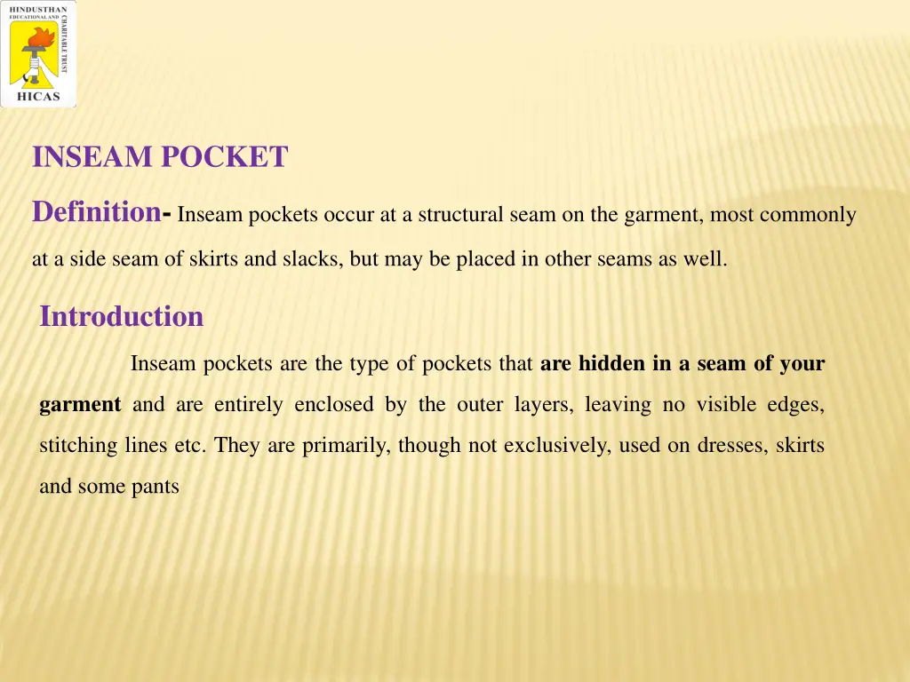 inseam pocket