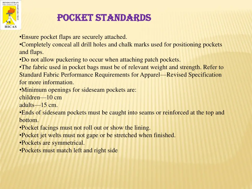 pocket standards pocket standards