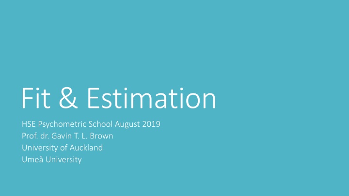 fit estimation hse psychometric school august