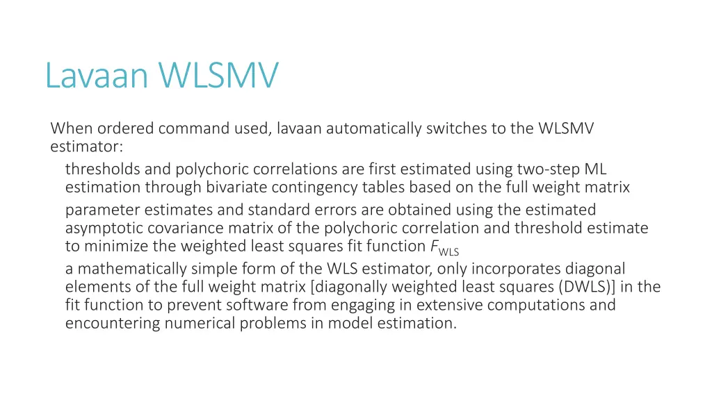 lavaan wlsmv