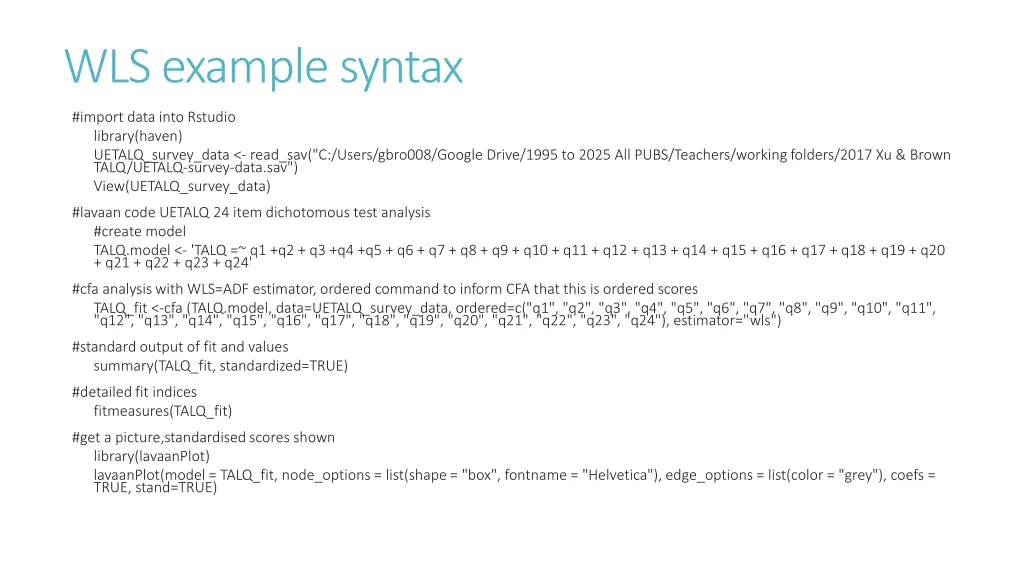 wls example syntax
