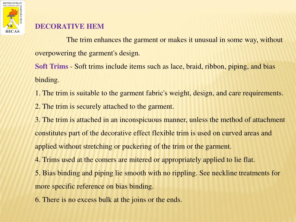 decorative hem