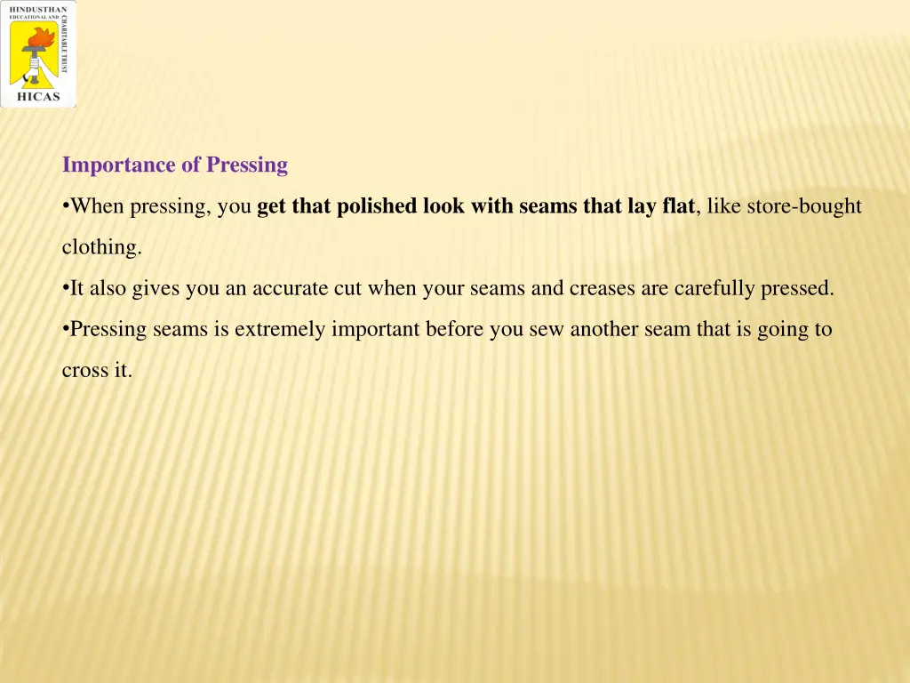 importance of pressing
