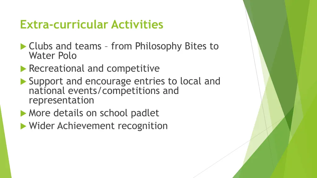extra curricular activities