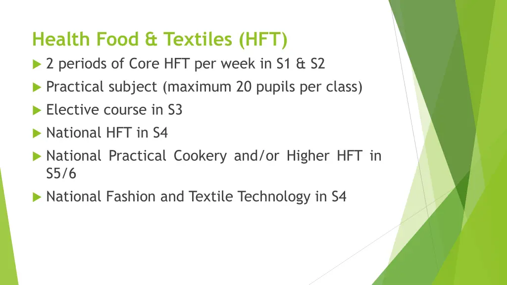 health food textiles hft 2 periods of core