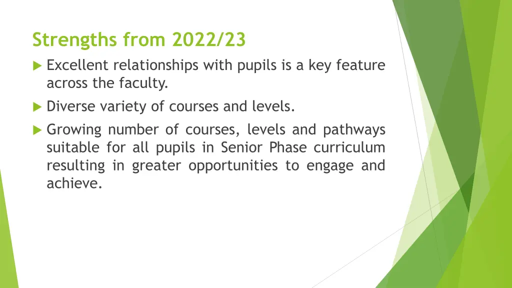 strengths from 2022 23 excellent relationships