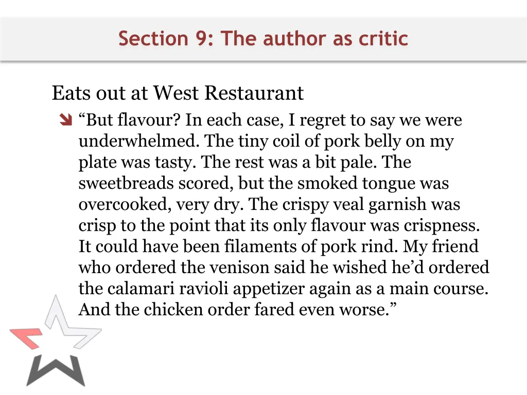 section 9 the author as critic
