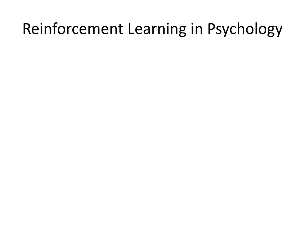 reinforcement learning in psychology